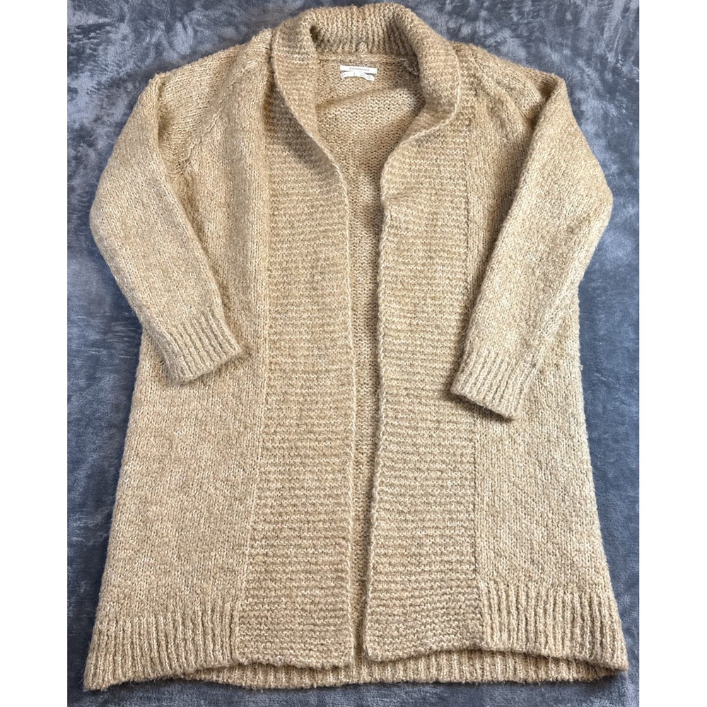 Anthropologie Open Front Knit Cardigan Sweater Cream Size Medium